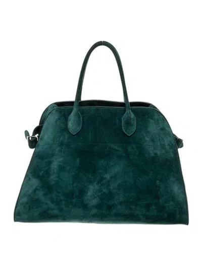 Pre-owned The Row Suede Soft Margaux 15 In Green