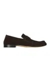 The Row Suede Soft Moccasins In Brown