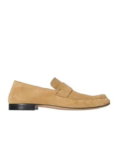 The Row Suede Soft Moccasins In Yellow