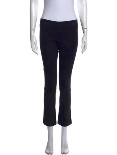 Pre-owned The Row Suede Straight Leg Pants In Black