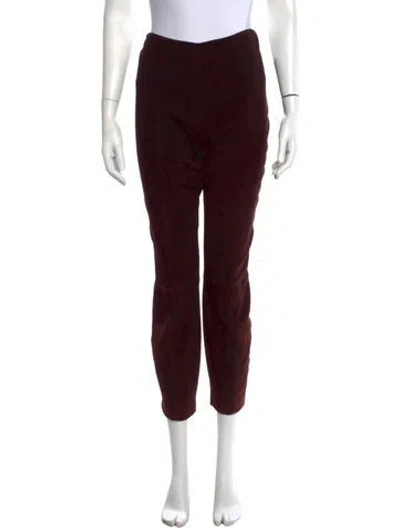Pre-owned The Row Suede Straight Leg Pants In Brown