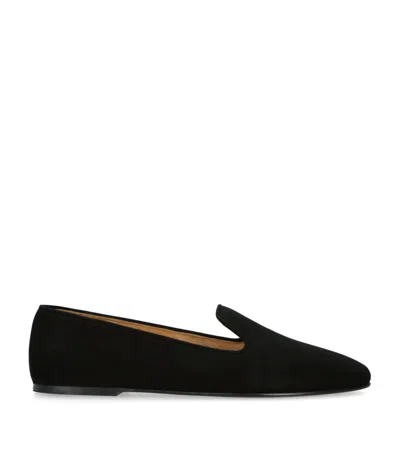 The Row Tippi Black Suede Loafers