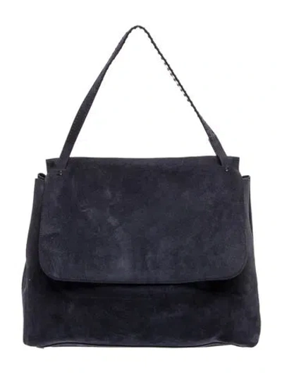 Pre-owned The Row Suede Top Handle 14 In Blue