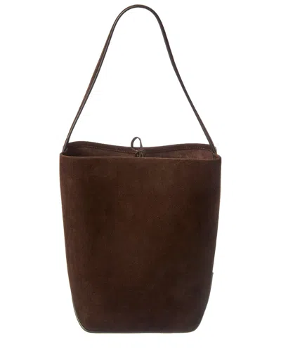 The Row Suede Tote In Brown