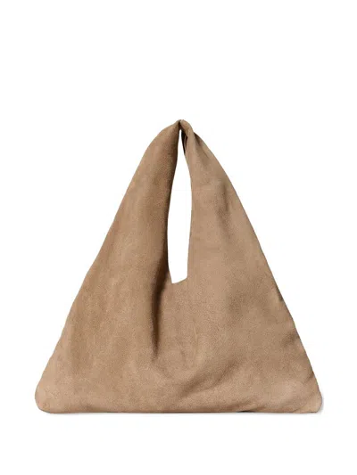 The Row Suede Triangular Tote Bag