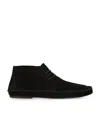 The Row Suede Tyler Ankle Boots In Black