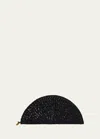 The Row Sunset Clutch Bag In Woven Leather In Black