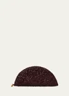 The Row Sunset Clutch Bag In Woven Leather In Burgundy