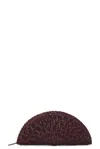 The Row Sunset Clutch Bag In Woven Leather In Burgundy Shg