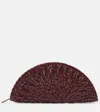 The Row Sunset Clutch Bag In Woven Leather In Burgundy