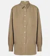 The Row Sveva Silk Shirt In Beige