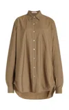 The Row Sveva Silk Shirt In Neutral