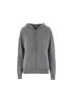 The Row Drawstring-hood Zip-front Cardigan In Gray