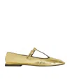 The Row Metallic T-strap Ballerina Flats In Nude