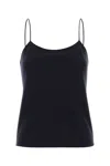 The Row Crepe Camisole Top Biggins Sleeveless In Blue
