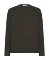 The Row T-shirt With Round Neck And Long Sleeves In Black