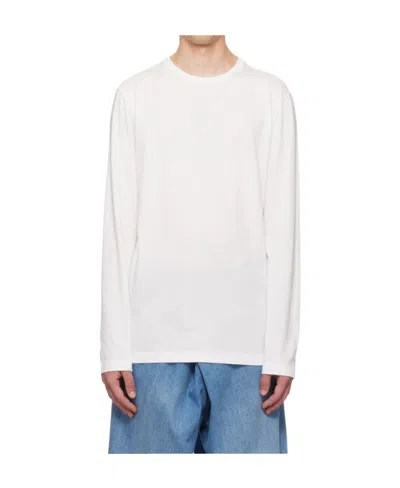 The Row T-shirt With Round Neck And Long Sleeves In White