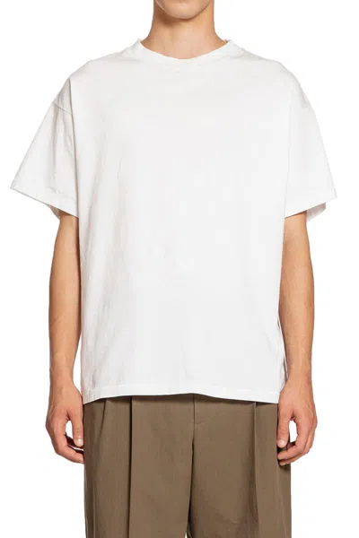 The Row Boxy Cut Cotton T-shirt With Short Sleeves In White