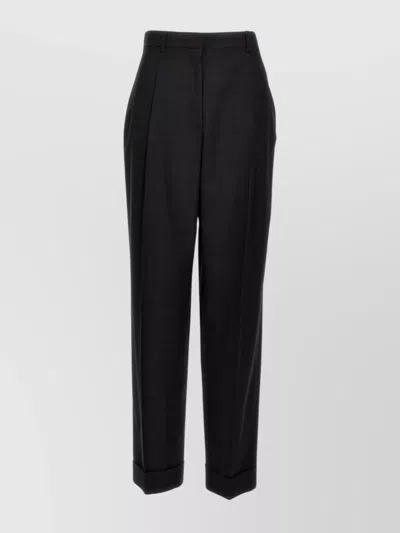 The Row Tailored Trousers With Cuffed Hem And Pleats In Black