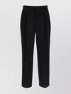 The Row Tailored Wool Zev Trousers Pleated Front In Black
