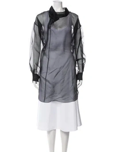 Pre-owned The Row Talia Silk Tunic In Gray