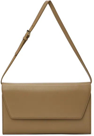 The Row Tan Evening Clutch In Wclg Warm Chestnut L