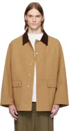The Row Frank Corduroy-trimmed Brushed-cotton Jacket In Eep Deep Bistre