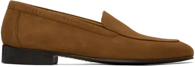 The Row New Soft Suede Loafers In Tan