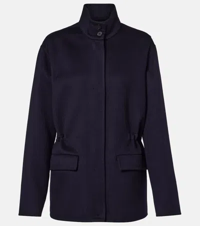 The Row Tanera Cashmere Jacket In Blue