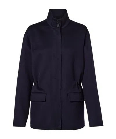The Row Tanera Cashmere Jacket In Blue