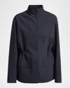 The Row Tanera Cinched Jacket In Blue