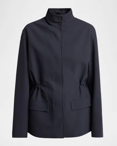The Row Tanera Cinched Jacket In Blue