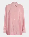 The Row Tansy Striped Silk Button-down Shirt In Pink