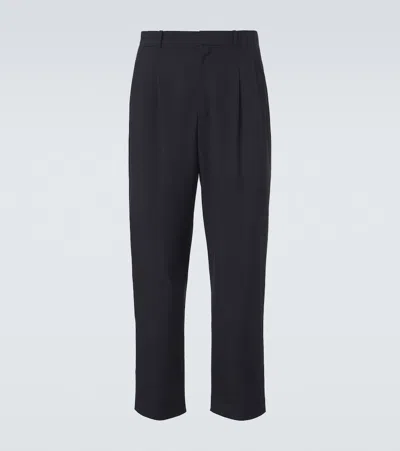 The Row Tailored Wool Zev Trousers Pleated Front In Black