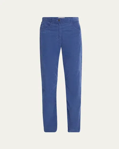 The Row Tarley Corduroy Straight Leg Pants In Washed Blue