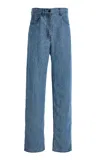 The Row Tarley Linen-denim Straight-leg Jeans In Light Wash