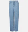 The Row Eglitta Straight Leg Washed Jeans In Blue