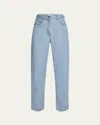 The Row Eglitta Straight Leg Washed Jeans In Bleached