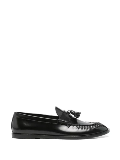 Pre-owned The Row Tassel-detail Leather Loafers In Black