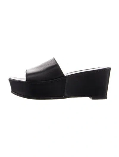 Pre-owned The Row Tate Leather Slides In Blue