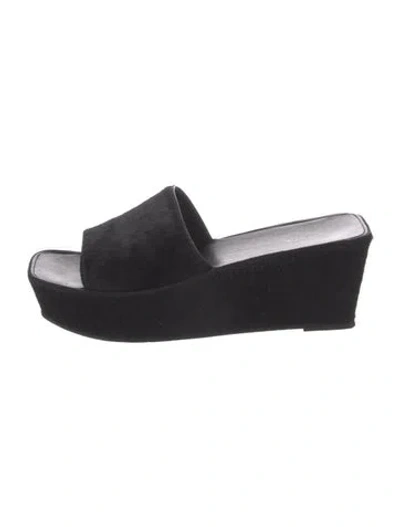 Pre-owned The Row Tate Ponyhair Slides In Black