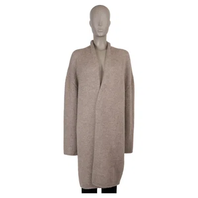 Pre-owned The Row Taupe Alpaca 2023 Ernesto Knit Coat Jacket L In Brown