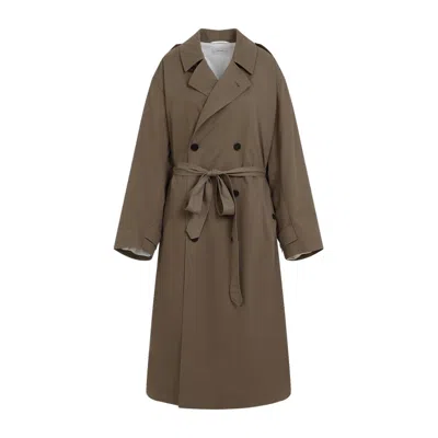 The Row Taupe Brown Cotton Montrose Coat In Nude & Neutrals