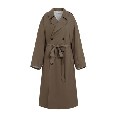 The Row Taupe Brown Cotton Montrose Coat In Tau Taupe