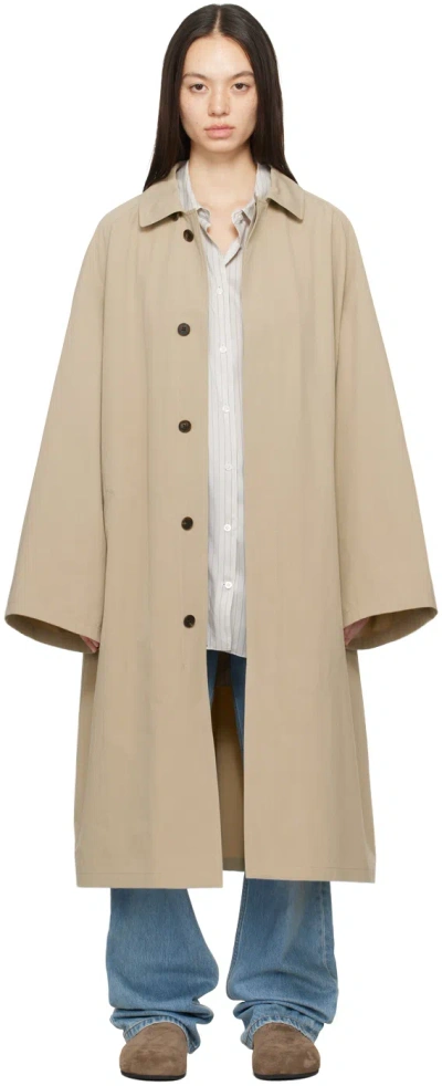 The Row Taupe Flemming Trench Coat In Light Taupe