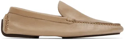 The Row Taupe Lucca Loafers