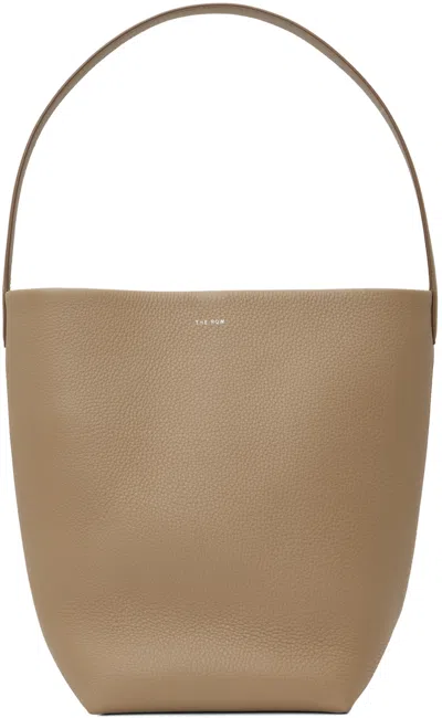 The Row Taupe Medium N/s Park Tote In Dark Taupe