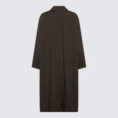 The Row Taupe Nylon Trench Coat In Gray
