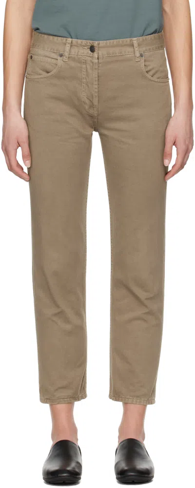 The Row Taupe Riaco Jeans In Tau Taupe