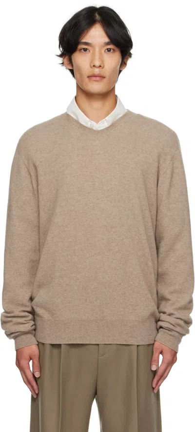 The Row Rod V-neck Cashmere Sweater In Neutral